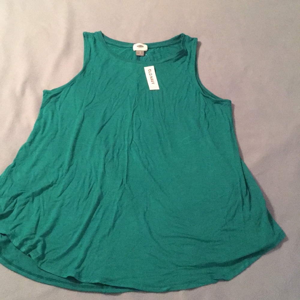 Teal sleeveless swing top
